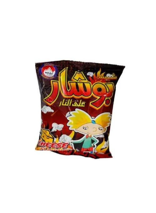 فشار النار بطعم الجبنة - عبوة من 12 قطعة | مقرمش، طعم جبنة قوي ومميز | سناك يومي مثالي للأطفال وسهرات الأفلام - Image 2