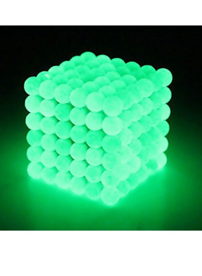 Magnetic DIY Beads 5MM 216 Pieces Fluorescent Green + Iron Box 