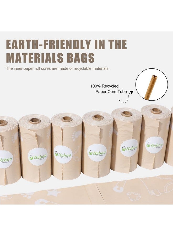 USBOO Diaper Bags Disposable, Biodegradeable Dirty Diaper Bag (8 Refill Rolls/120 Pack) with Dispenser | Essential for Travel and Quick Change on The Go | Baby Poop Bags | Unscented - Image 5