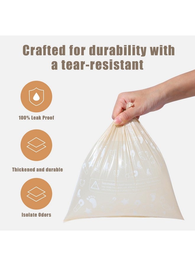 USBOO Diaper Bags Disposable, Biodegradeable Dirty Diaper Bag (8 Refill Rolls/120 Pack) with Dispenser | Essential for Travel and Quick Change on The Go | Baby Poop Bags | Unscented - Image 3