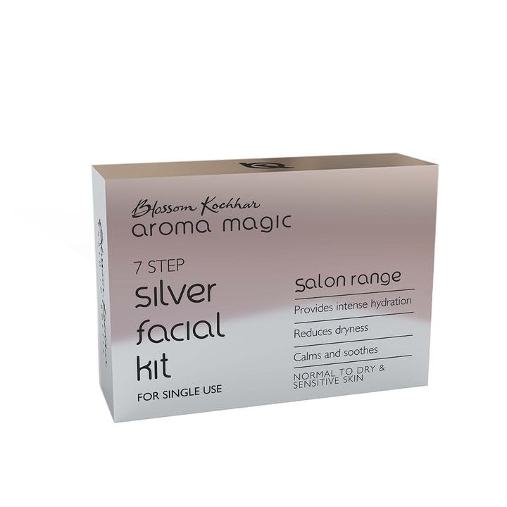 Aroma Magic مجموعة الوجه الفضية 7 خطوات من أروما ماجيك ترطب وتقلل الجفاف وتهدئ البشرة مستخلصات التفاح وخشب الصندل للبشرة العادية إلى الجافة والحساسة عبوة للاستخدام الفردي 1 35غ 10مل - Image 2