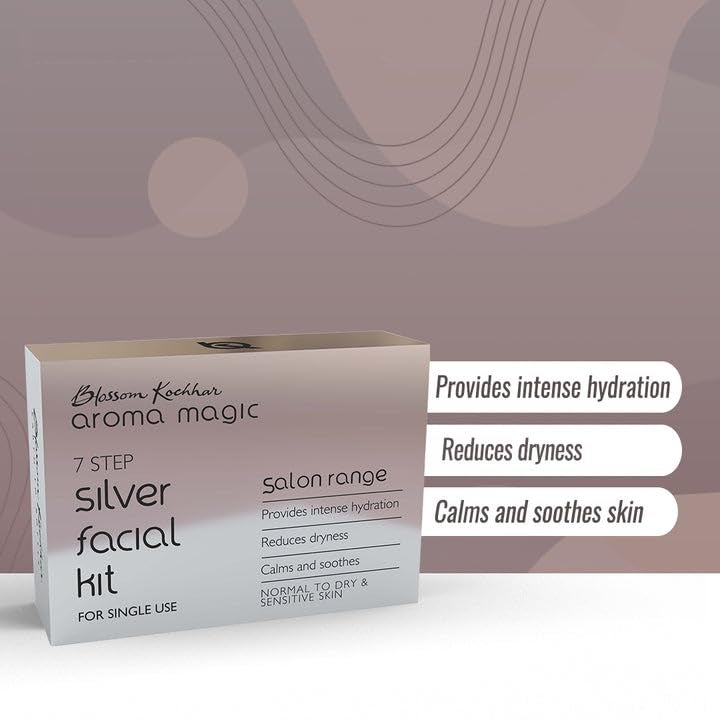 Aroma Magic مجموعة الوجه الفضية 7 خطوات من أروما ماجيك ترطب وتقلل الجفاف وتهدئ البشرة مستخلصات التفاح وخشب الصندل للبشرة العادية إلى الجافة والحساسة عبوة للاستخدام الفردي 1 35غ 10مل - Image 4