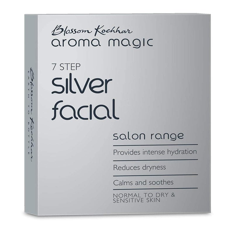 Aroma Magic مجموعة الوجه الفضية 7 خطوات من أروما ماجيك ترطب وتقلل الجفاف وتهدئ البشرة مستخلصات التفاح وخشب الصندل للبشرة العادية إلى الجافة والحساسة عبوة للاستخدام الفردي 1 35غ 10مل - Image 1