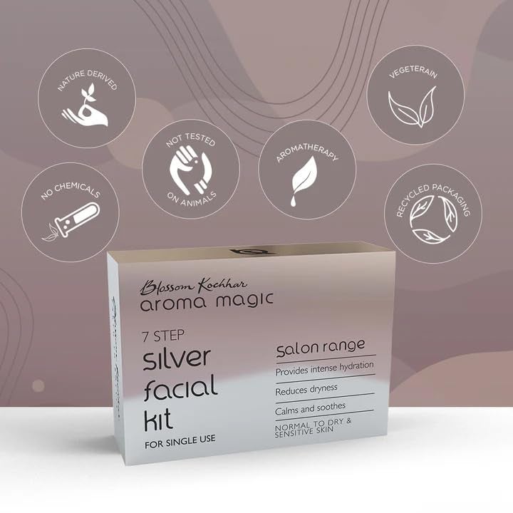 Aroma Magic مجموعة الوجه الفضية 7 خطوات من أروما ماجيك ترطب وتقلل الجفاف وتهدئ البشرة مستخلصات التفاح وخشب الصندل للبشرة العادية إلى الجافة والحساسة عبوة للاستخدام الفردي 1 35غ 10مل - Image 5