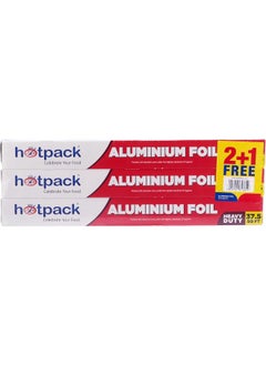 Hotpack Hotpack Plain Aluminium Foil 37.5 Sqft 11 Micron 2+1 Free Offer Pack  - Image 1
