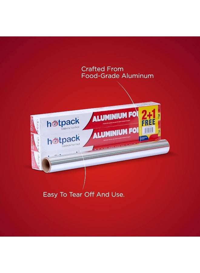 Hotpack Plain Aluminium Foil 37.5 Sqft 11 Micron 2+1 Free Offer Pack - Image 4