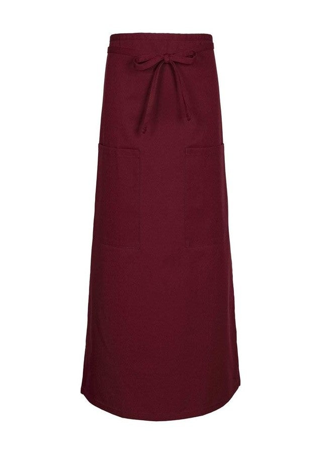 FAME F54 Two Pocket Full Length Bistro Apron - Burgundy (WFA79052BU)