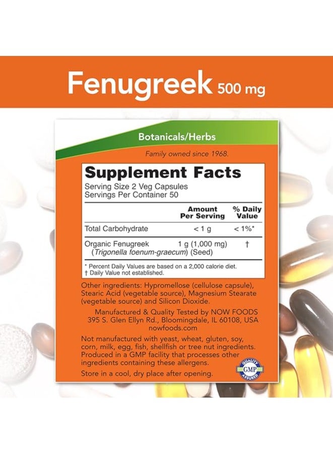 now Fenugreek 500 Mg 100 Capsules - Image 2