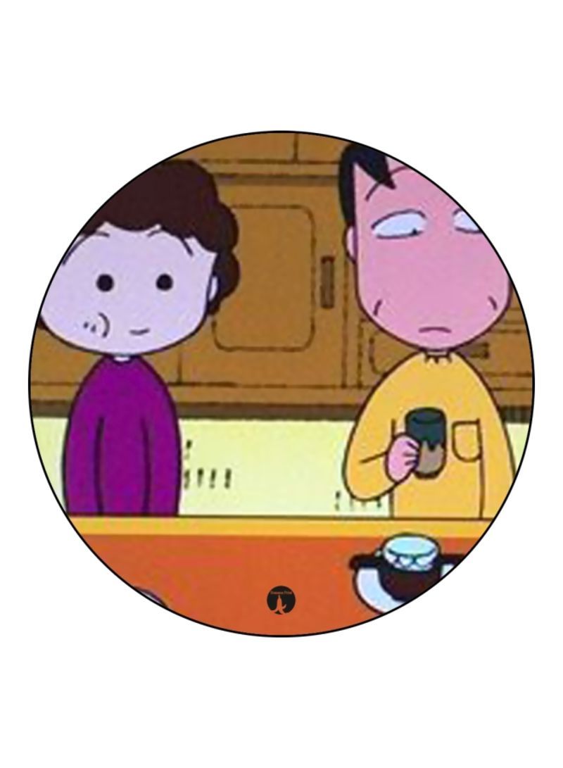 RKN Anime Chibi Maruko Chan Printed Mousepad Green/Blue/Beige