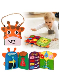 Generic Busy Board for Toddlers 1-3, Giraffe Montessori Sensory Toys,Plane Travel Activities Educational Toys,Busy Board for 1+ Year Old Basic Dress Skills Toys for Boys & Girls Gifts  - Image 1