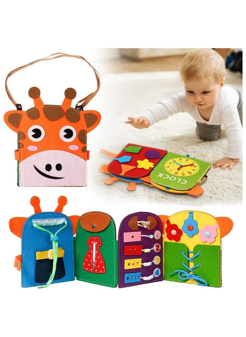 Generic Busy Board for Toddlers 1-3, Giraffe Montessori Sensory Toys,Plane Travel Activities Educational Toys,Busy Board for 1+ Year Old Basic Dress Skills Toys for Boys & Girls Gifts  - Image 1