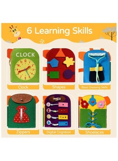 Generic Busy Board for Toddlers 1-3, Giraffe Montessori Sensory Toys,Plane Travel Activities Educational Toys,Busy Board for 1+ Year Old Basic Dress Skills Toys for Boys & Girls Gifts  - Image 2