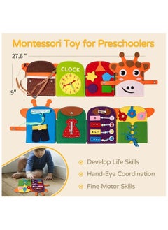 Generic Busy Board for Toddlers 1-3, Giraffe Montessori Sensory Toys,Plane Travel Activities Educational Toys,Busy Board for 1+ Year Old Basic Dress Skills Toys for Boys & Girls Gifts  - Image 5