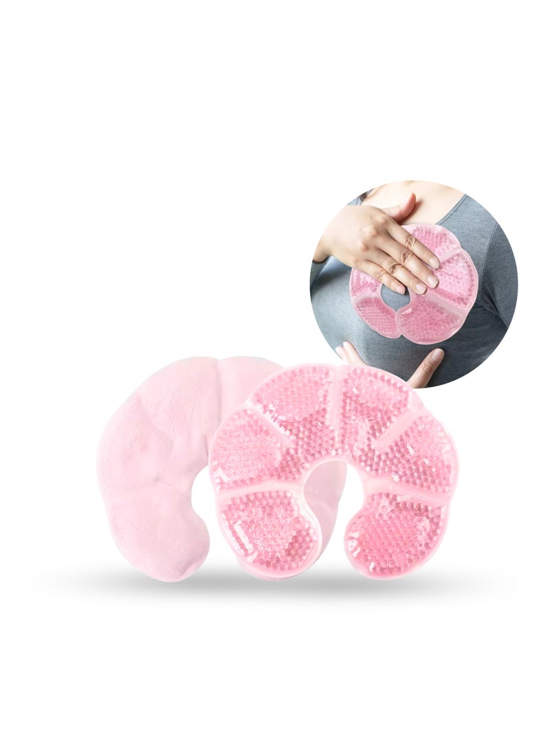 ARINA 2-Pack Cooling Breast Therapy Pads with Soft Plush Backing - Hot or Cold Use for Soothing Breastfeeding Pain Relief, Engorgement, and Increased Milk Production  - Image 1