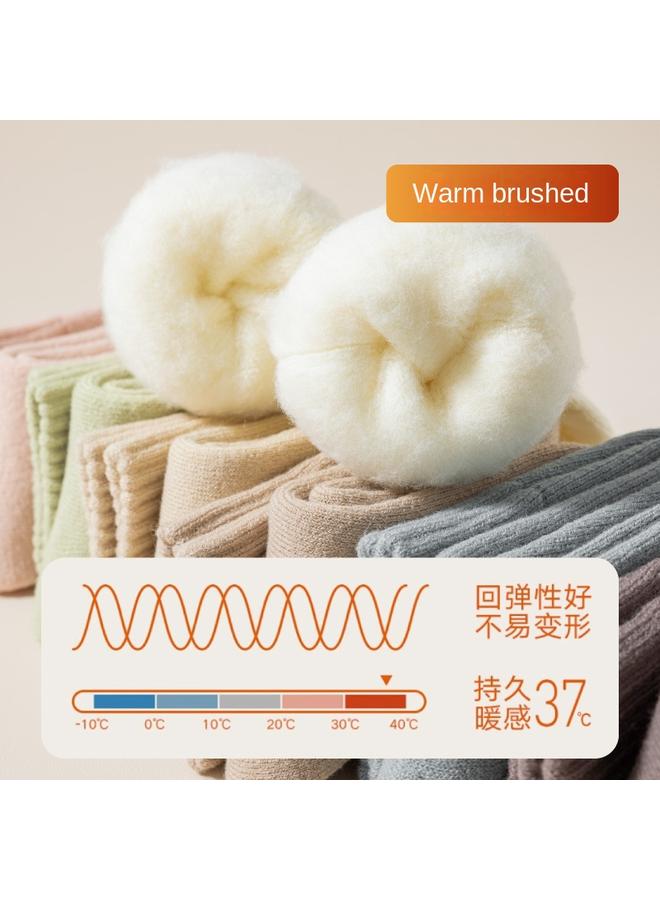 Bluejw Zhuji Socks Women's Fleece-lined Thickened Warm Calf Socks Winter Mid-length Socks Pressure Slimming Trillet Socks Cold-resistant Stockings  - Image 3
