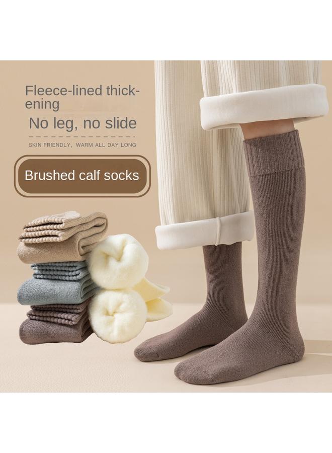 Bluejw Zhuji Socks Women's Fleece-lined Thickened Warm Calf Socks Winter Mid-length Socks Pressure Slimming Trillet Socks Cold-resistant Stockings  - Image 2
