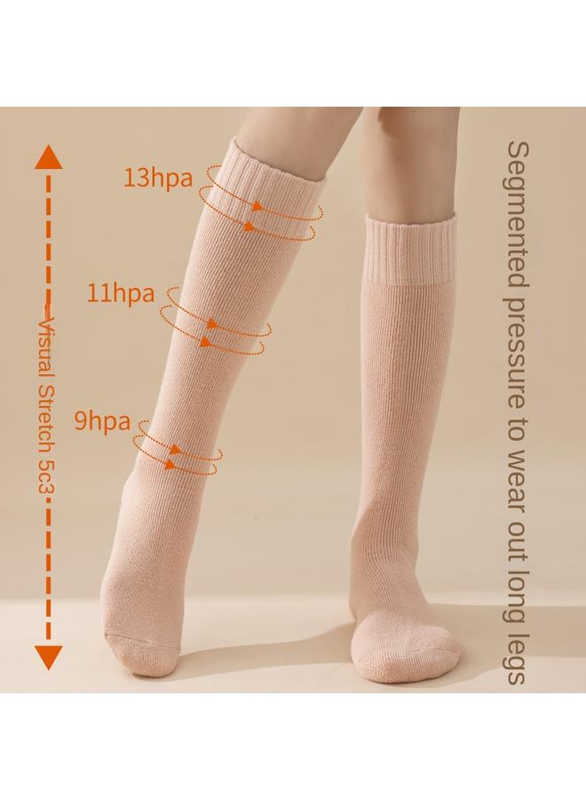 Bluejw Zhuji Socks Women's Fleece-lined Thickened Warm Calf Socks Winter Mid-length Socks Pressure Slimming Trillet Socks Cold-resistant Stockings  - Image 4