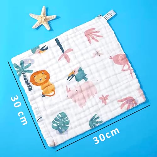 Koochie-Koo Soft Muslin Cloth for New Born Baby 500 GSM | 30x30 cm, Pack of 3 | Gentle Baby Towels Newborn | Premium Bath Towels for Delicate Skin | Gift for New Parents Fabric - Image 4
