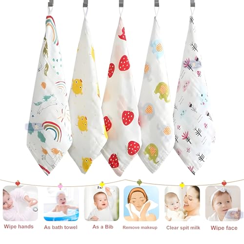 Koochie-Koo Soft Muslin Cloth for New Born Baby 500 GSM | 30x30 cm, Pack of 3 | Gentle Baby Towels Newborn | Premium Bath Towels for Delicate Skin | Gift for New Parents Fabric - Image 2