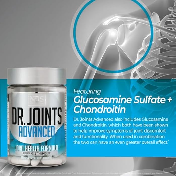 Dr. Joints NDS Nutrition Advanced Joint Health Formula - 90 Capsules | FruiteX-B, Glucosamine Sulfate, Chondroitin, Improved Joint Mobility and Flexibility Support, 30 Servings, Unflavored - Image 5
