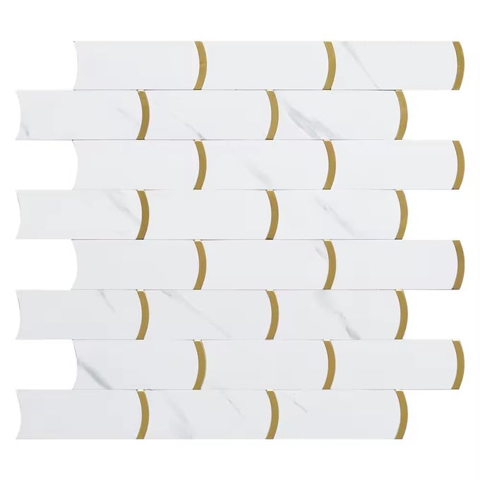 PEEL AND STICK TILE METAL BACKSPLASH WALL DECOR MOSAICS TILES STICKER METAL MOSAIC SMART TILE STICKER WALLPAPER FOR KITCHEN LIVING WASH ROOM WHITE COLOR SIZE 30X30 CM 1 1
