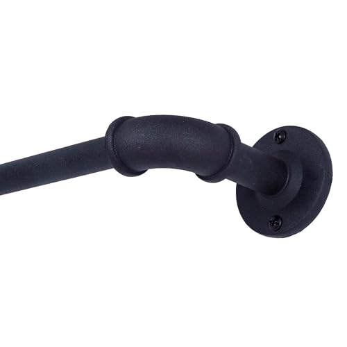 Sun Zero SN47073 Bronn Industrial Pipe Blackout Wrap Around Curtain Rod 3666 Adjustable Length Matte Black Finish 34 Diameter Textured Steel Tube - Image 1