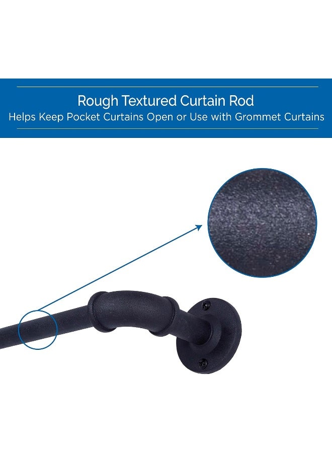 Sun Zero SN47073 Bronn Industrial Pipe Blackout Wrap Around Curtain Rod 3666 Adjustable Length Matte Black Finish 34 Diameter Textured Steel Tube - Image 3