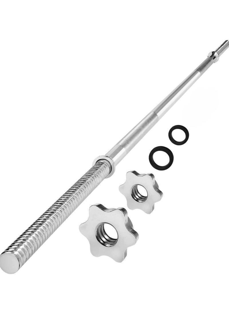 KUYING KUYING   Standard Straight Barbell Bar & EZ Curl Barbell Bar, 220Kg Max Weight Bar 2.5cm Diameter - Star Lock Collars & Rubber Ring for Deadlifts, Squats  - Image 1