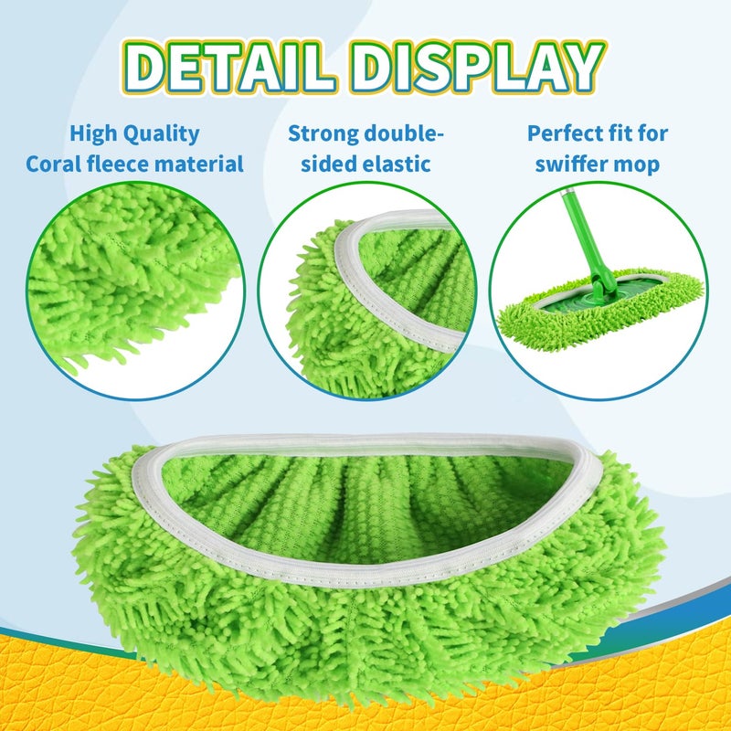 AmaVins Reusable Microfiber Mop Pads Compatible with Swiffer Sweeper Mop, Wet and Dry Flat mop Cover, Replacement Sweeping Mopping pad Refills for Surface/Hardwood Floor Cleaning (8Pcs) - Image 3