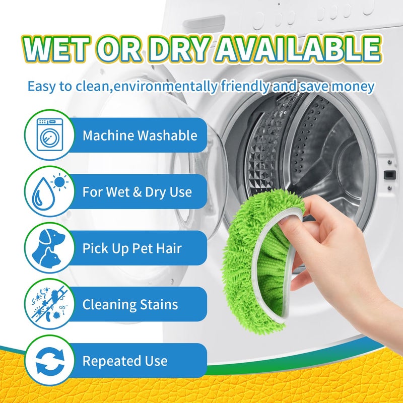 AmaVins Reusable Microfiber Mop Pads Compatible with Swiffer Sweeper Mop, Wet and Dry Flat mop Cover, Replacement Sweeping Mopping pad Refills for Surface/Hardwood Floor Cleaning (8Pcs) - Image 5