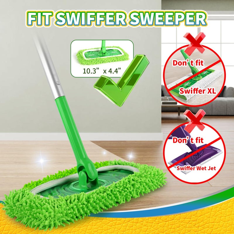 AmaVins Reusable Microfiber Mop Pads Compatible with Swiffer Sweeper Mop, Wet and Dry Flat mop Cover, Replacement Sweeping Mopping pad Refills for Surface/Hardwood Floor Cleaning (8Pcs) - Image 2