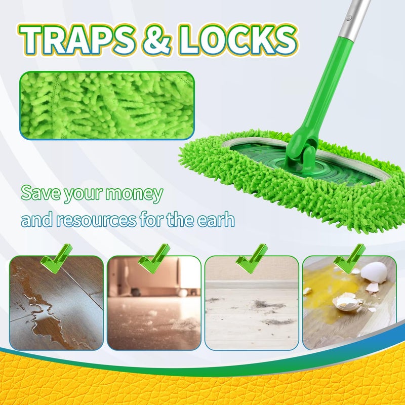 AmaVins Reusable Microfiber Mop Pads Compatible with Swiffer Sweeper Mop, Wet and Dry Flat mop Cover, Replacement Sweeping Mopping pad Refills for Surface/Hardwood Floor Cleaning (8Pcs) - Image 4