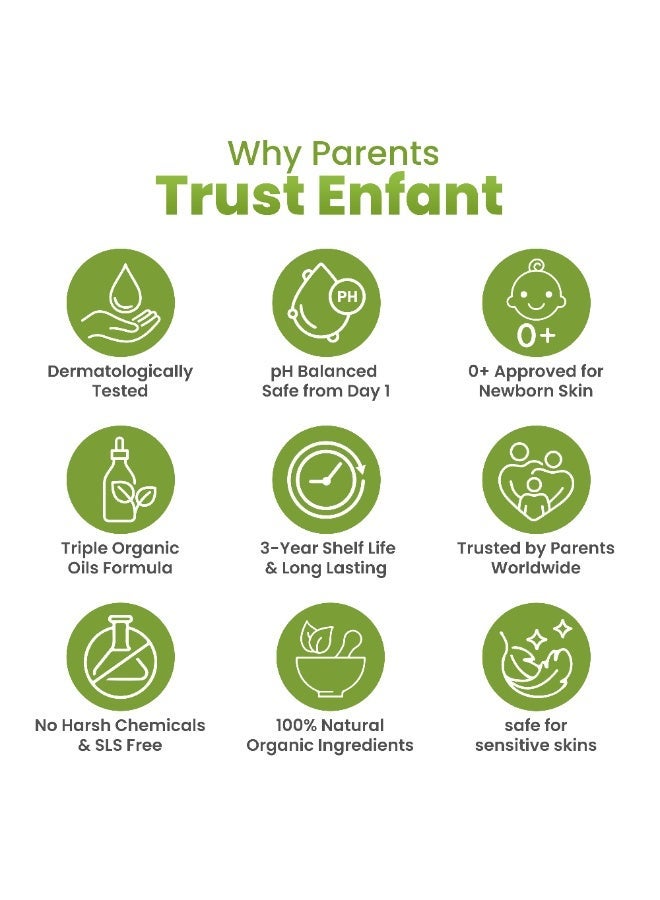 ENFANT Baby Laundry Detergent 1000ML, 2-in-1 Organic Fabric Wash with Softener, Plant Based, Gentle Stain Remover for Baby Clothes, Dye Free, Bleach Free, Newborn Safe, pH Balanced - Image 4