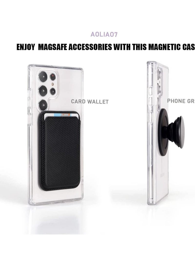 ELTRAZONE Clear Magnetic Case for Samsung Galaxy S22 Ultra Compatible with Magsafe Card Wallet& Wireless Chager - Image 3