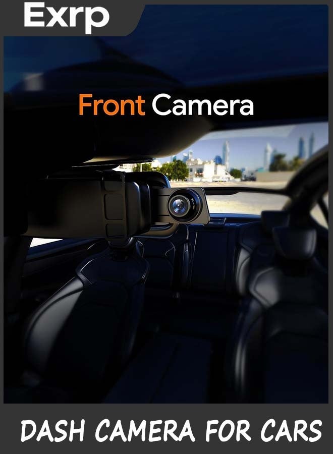 Exrp 3 Channel Mirror Dash Camera for Cars, 10" Triple Rear View Mirror with Front 2K, Inside and Rear 1080P with WiFi, Reverse Assist, Parking Monitoring - Image 2