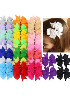 ORiTi ORiTi 30Piece 3 inch Boutique Grosgrain Ribbon Pinwheel Hair Bows Alligator Clips For Girls Babies Toddlers Teens Gifts In Pairs - Mix Color  - Image 1