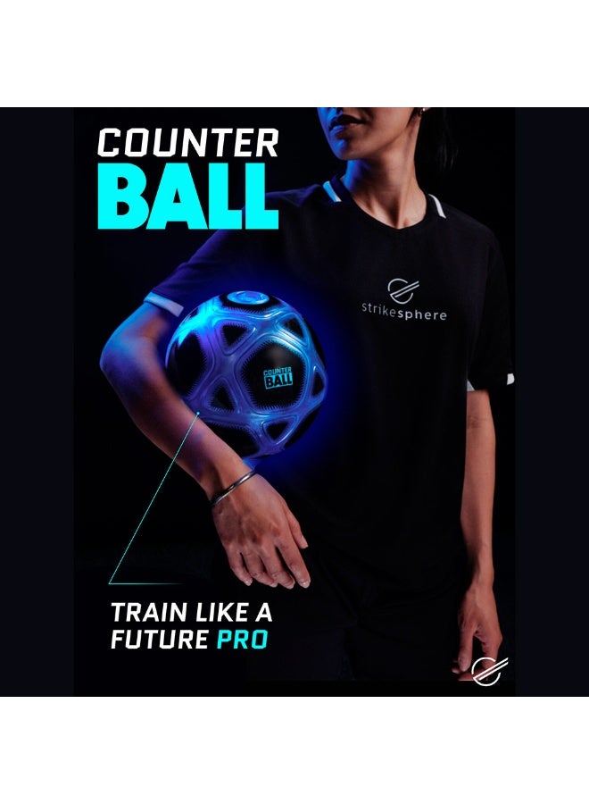 Strikesphere Counter Football – Smart Glow Soccer Ball, Interactive Indoor/ Outdoor Training Soccer Toy for Kids 6+ Years, Blue - Image 5