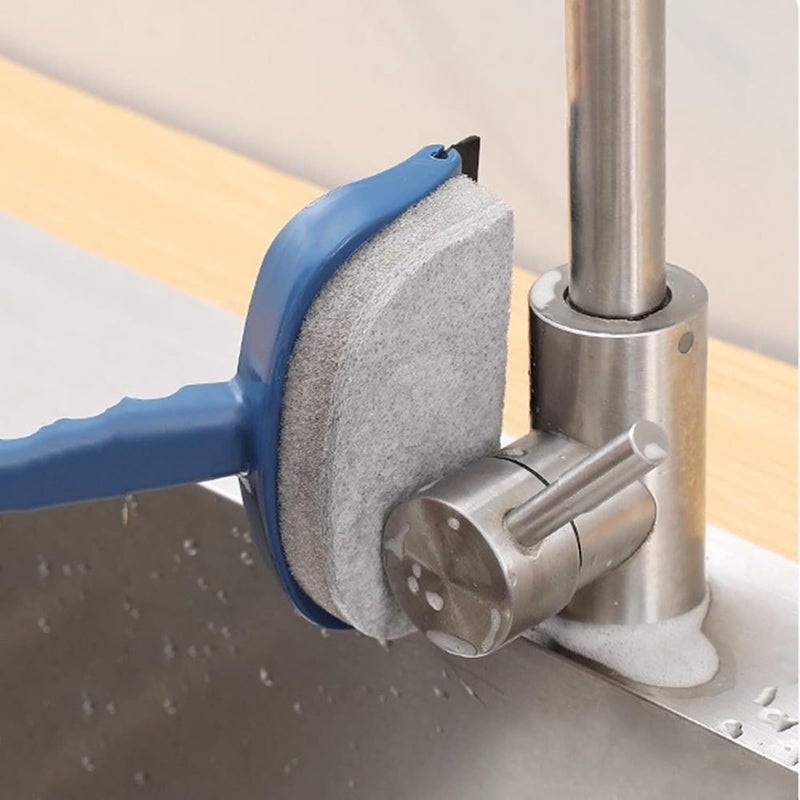 Leeonz Clearance Window Cleaner Brush MultiFunctional Glass Scraper Bathroom Wiper Wall Tile Decontamination Brush with Handle Cleaning Tools Blue - Image 5