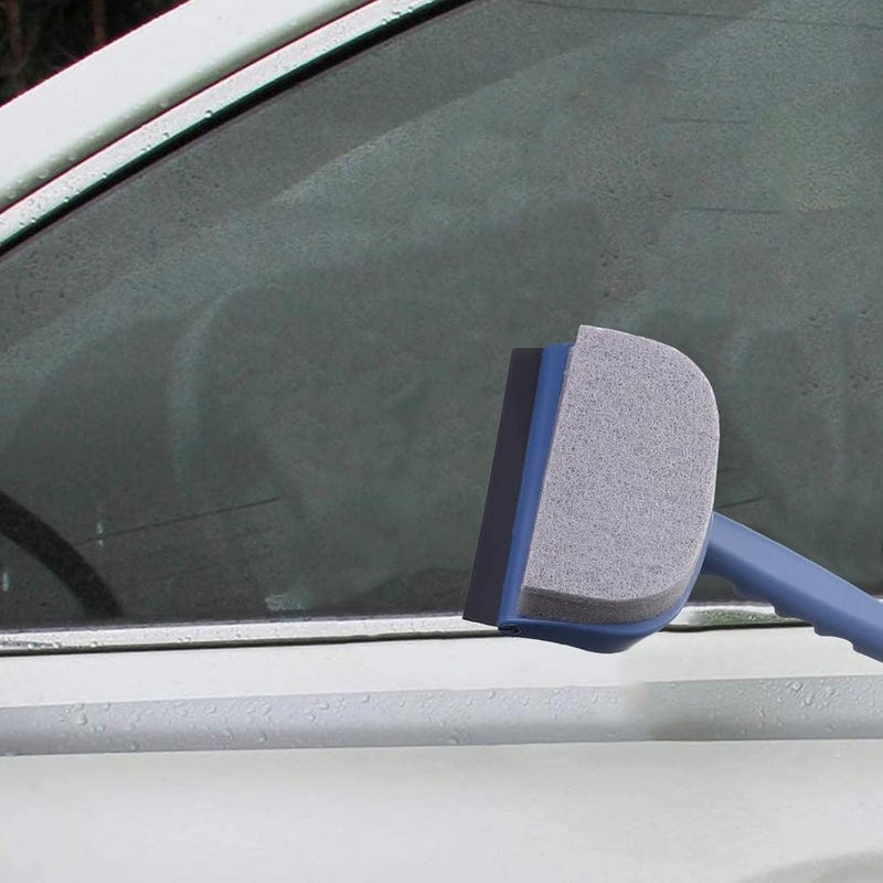 Leeonz Clearance Window Cleaner Brush MultiFunctional Glass Scraper Bathroom Wiper Wall Tile Decontamination Brush with Handle Cleaning Tools Blue - Image 3