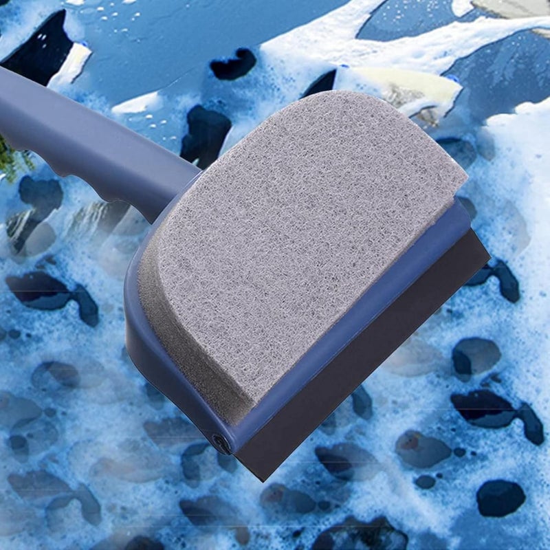 Leeonz Clearance Window Cleaner Brush MultiFunctional Glass Scraper Bathroom Wiper Wall Tile Decontamination Brush with Handle Cleaning Tools Blue - Image 4