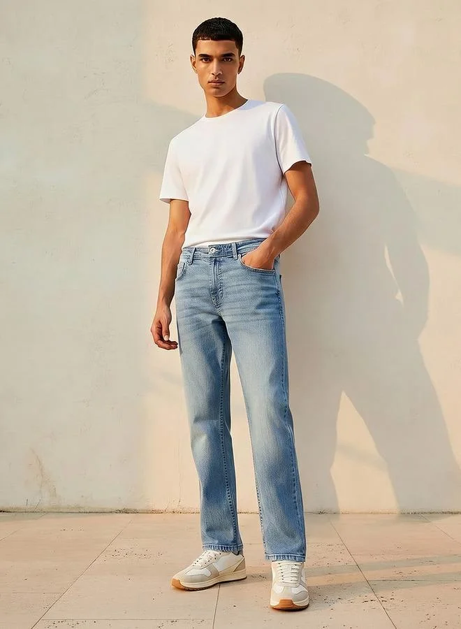 Splash FAV BLUE Men Straight Fit High Rise Jeans for Men | Best Price UAE