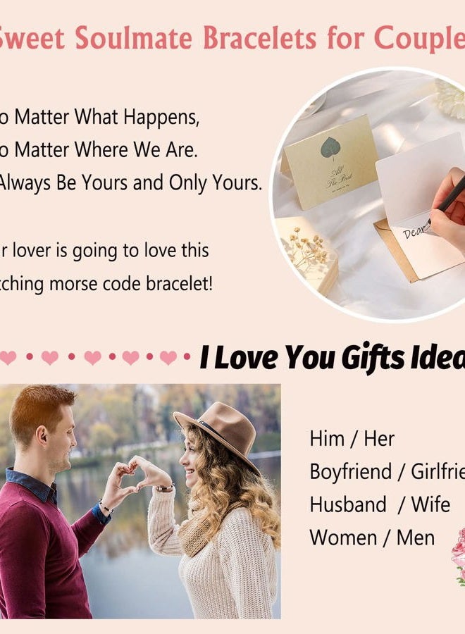 UNGENT THEM Matching Couples Bracelets Morse Code Boyfriend Girlfriend Long Distance Relationship Christmas I Love You Valentines Day Gifts for Him Her Boyfriend Girlfriend Women Men - Image 5
