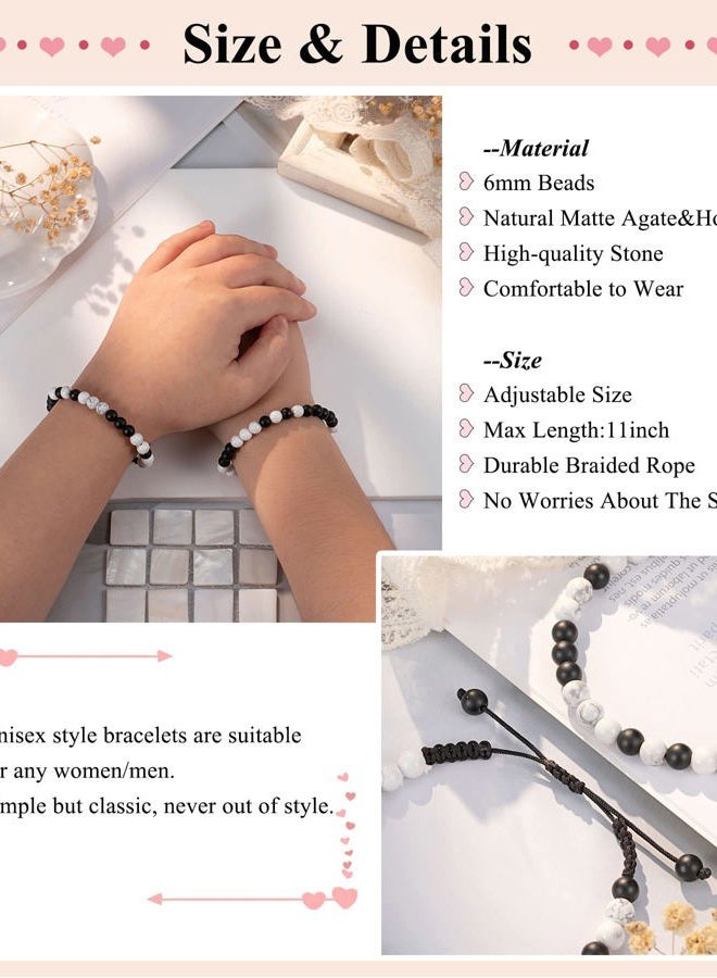 UNGENT THEM Matching Couples Bracelets Morse Code Boyfriend Girlfriend Long Distance Relationship Christmas I Love You Valentines Day Gifts for Him Her Boyfriend Girlfriend Women Men - Image 3