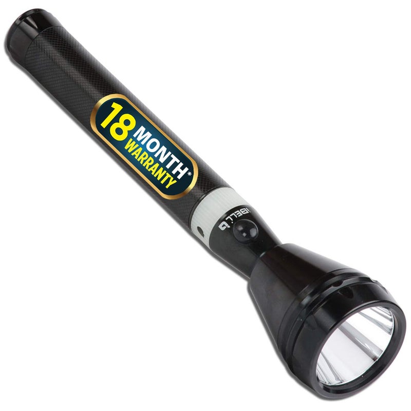 iBELL IBELL Fl8336 Rechargeable Flashlight Torch Long Beam Range Aircraft Aluminium Body Bright Led Light BlackAluminum Pack of 1  - Image 1