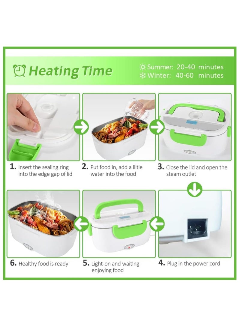 Multi Functional Portable Electric Heating Lunch Box 1.05 Litre Green - Image 4