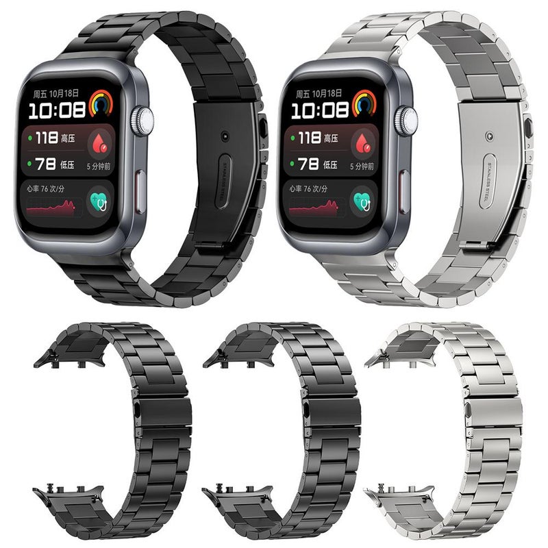 erorex For Huawei Watch D2 Three Beads Stainless Steel Watch Band(Black) - Image 4