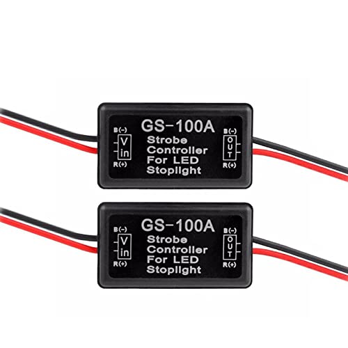 iBrightstar 9-30V Flashing Strobe Blinking Controller Flasher Module for LED Brake Tail Stop Light High Mount/3rd Brake Lights - 2Pack - Image 1