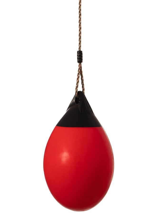 PLAYBERG Red Outdoor Patio Playground Hanging Adjustable Ball Round Swing, Inflatable Heavy Duty Rubber Round Swing Ball, Pump Included - Image 1