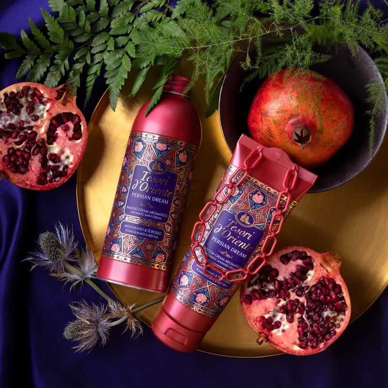 Tesori d'Oriente Persian Dream Bath Cream with Pomegranate, Red Tea 500ml 16.90fl oz - Image 5