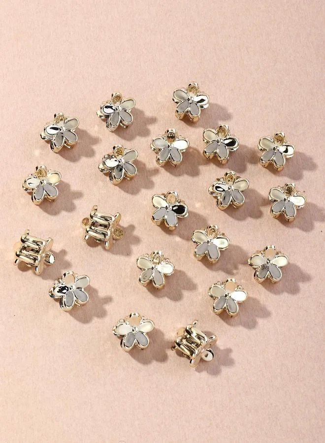 Take Two Set of 20 - Solid Flower Mini Claw Clip